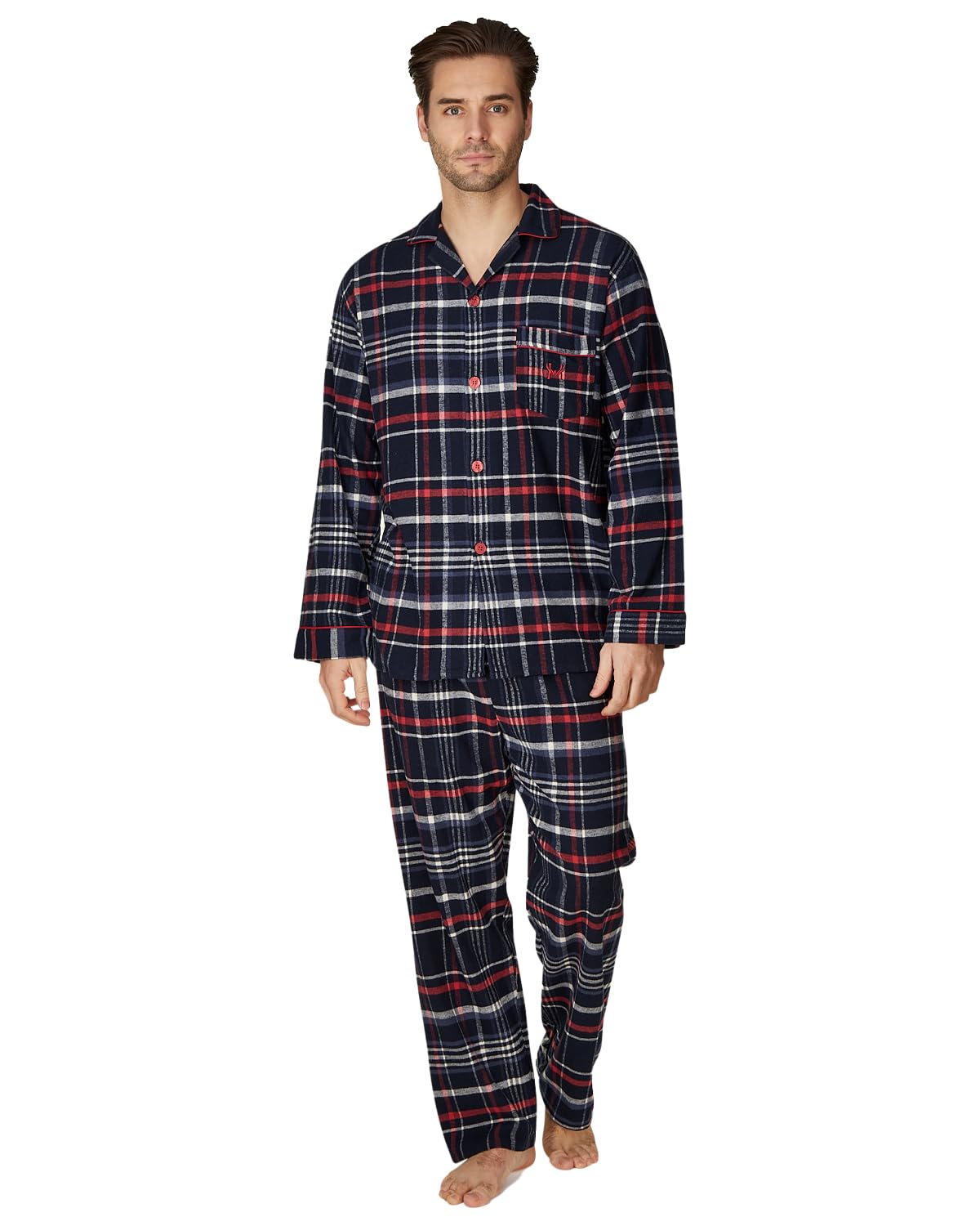 Undercover Haigman Brushed Cotton Pyjamas 7493-3 Navy/Red Check XL