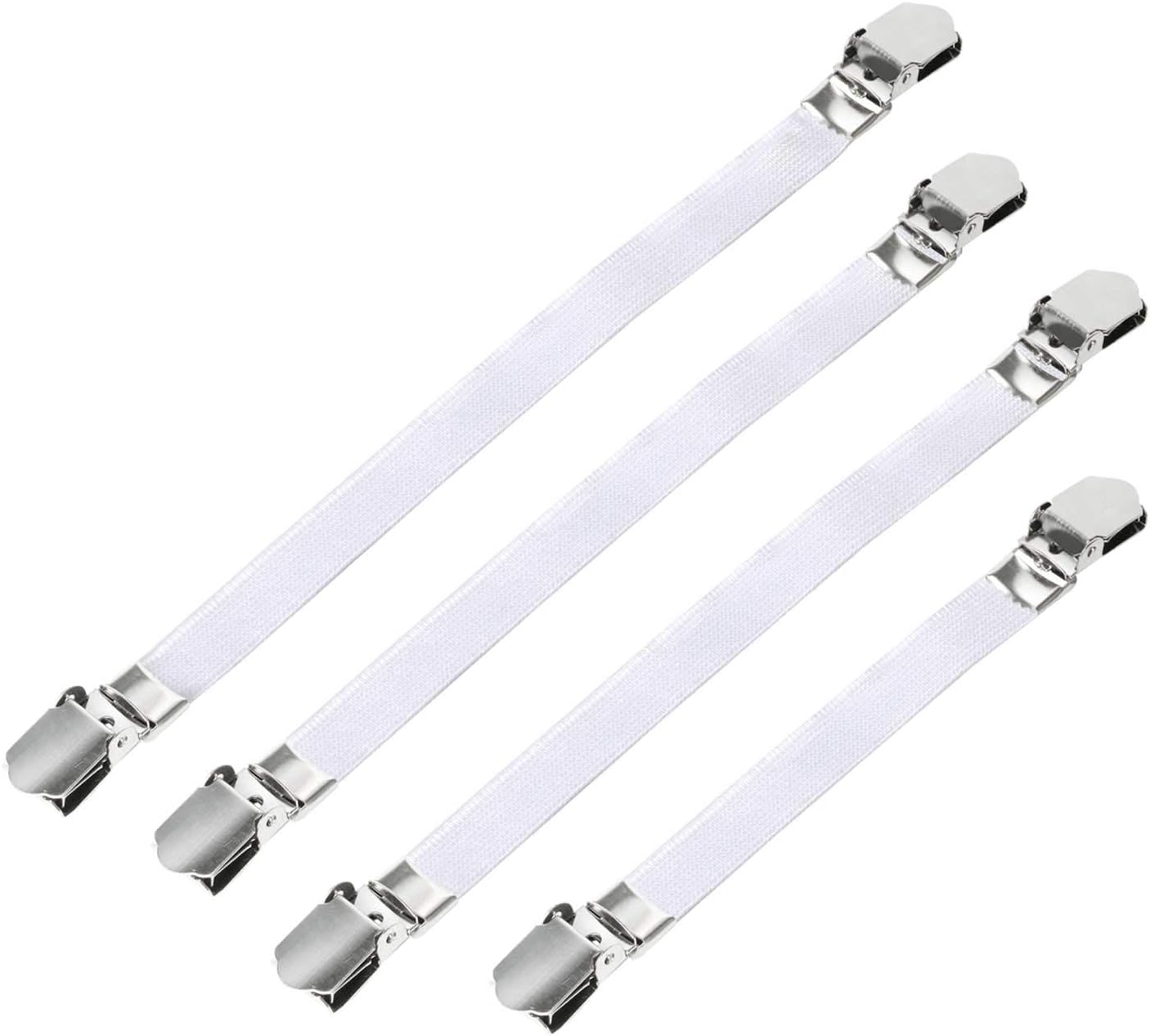 TRIXES White Ironing Board Cover Fasteners, 4PC – Medium/Large, Clips for Ironing Board Cover, Bedsheets & Tablecloths