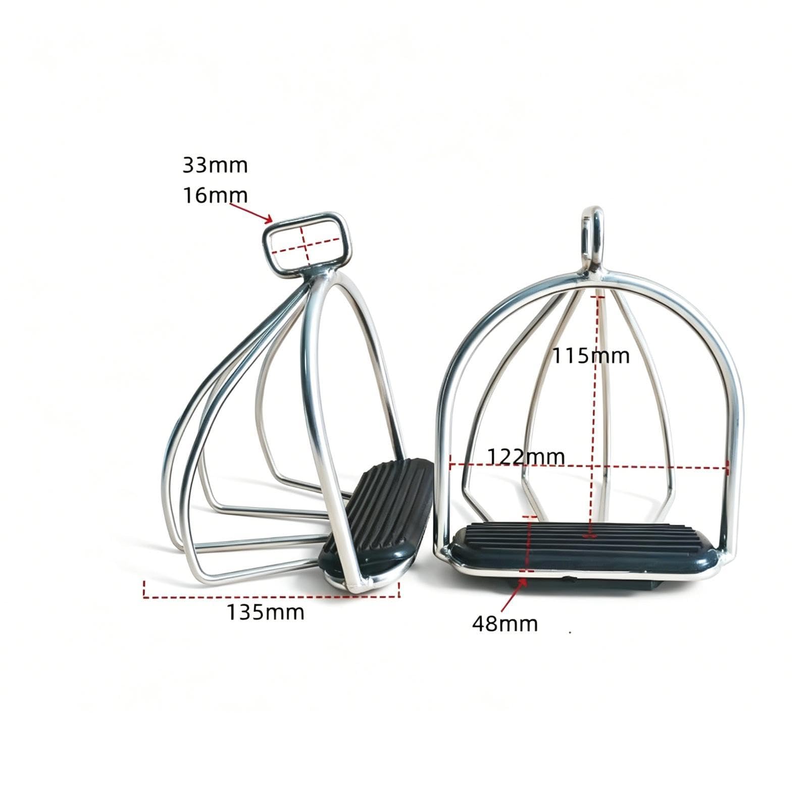 Almencla 2 Piezas Estribo Ecuestre Accesorio Montar Caballos Goma Ergonómica Acero Inoxidable para Disfrutan Entrenamiento Exterior