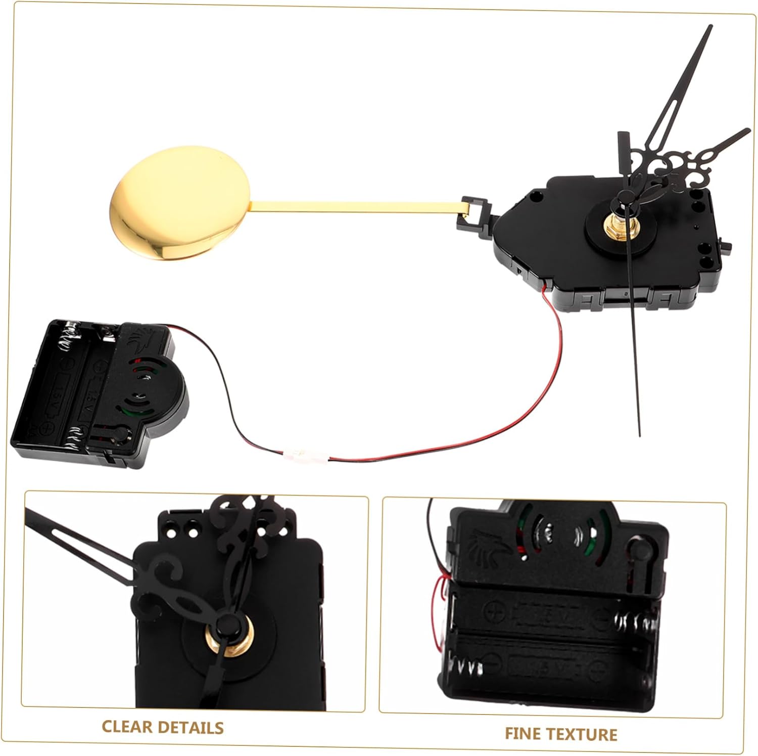 DOITOOL 3sets Wall Clock Mechanism Replacement Walnut DIY Clock Movement Chime Music Box Precision Timekeeping Parts