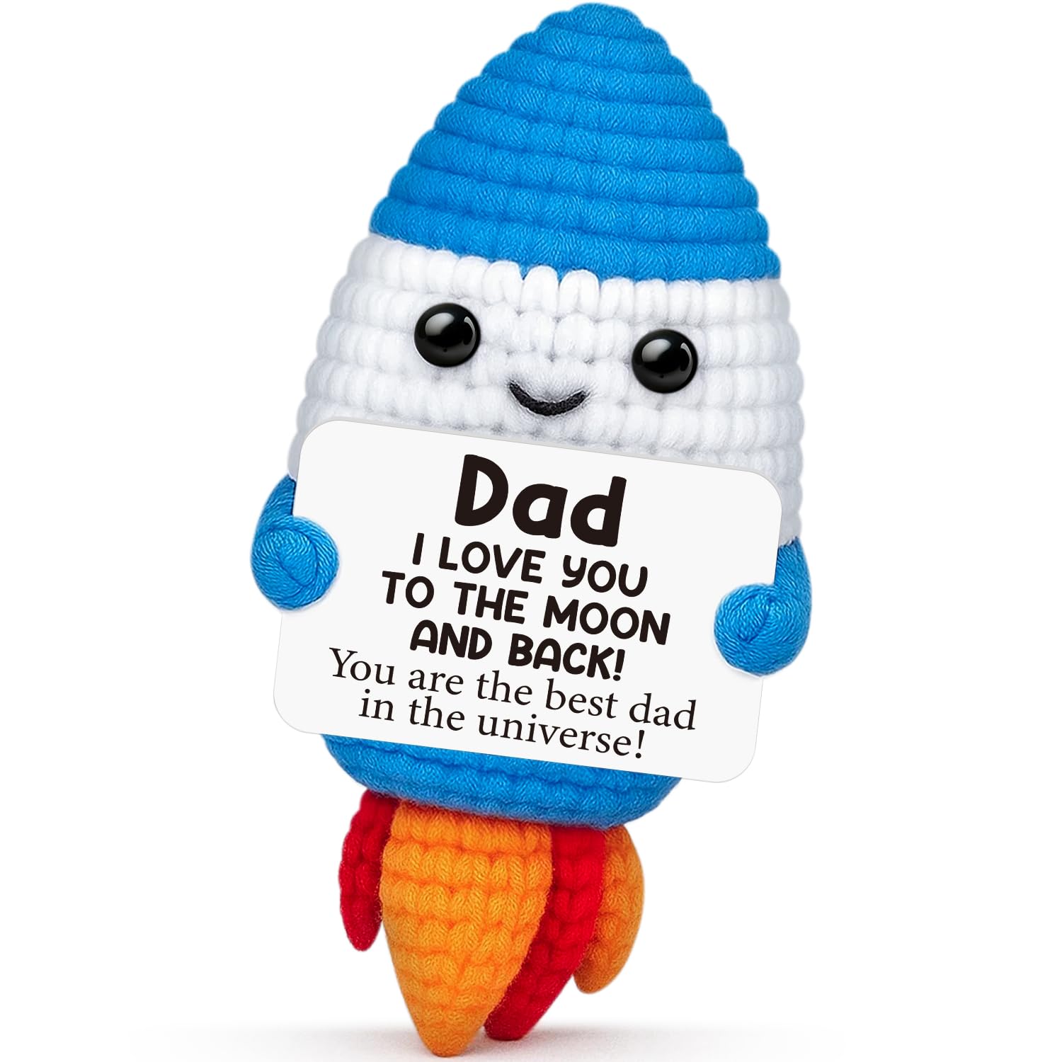 dad gifts from daughter son wife,fathers day birthday valentines gifts for dad,easter basket stuffers best dad ever gift for men him papa daddy father,funny handmade crochet rocket office desk decor