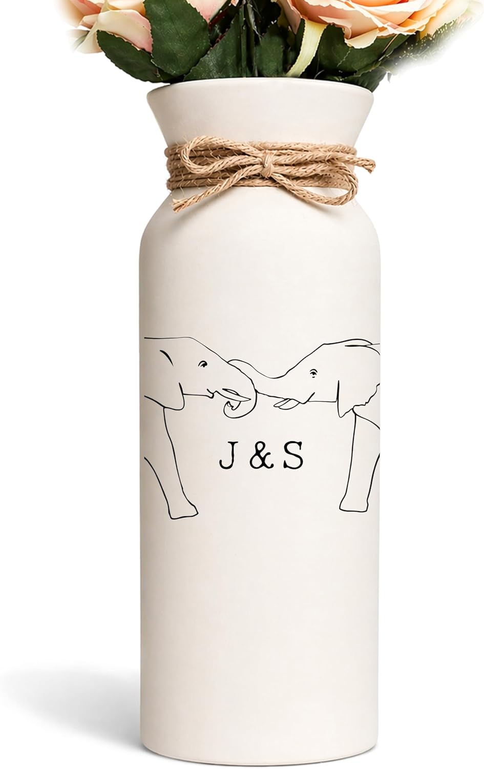Ivory Anniversary Vase Gift 14 Year Wedding Gifts14th for Him Her Wife Husband Men Elephant Couple Personalized Custom Monograms