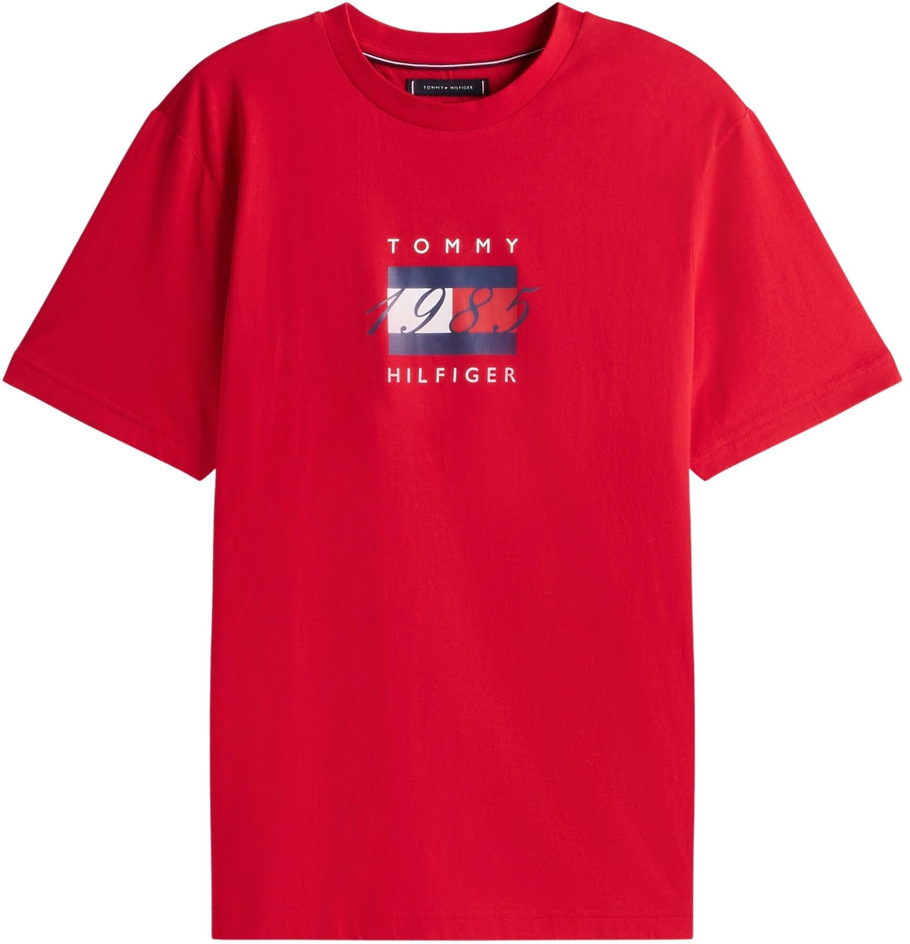 Tommy Hilfiger Camiseta de Manga Corta Hombre Linear Flag Graphic Regular Fit