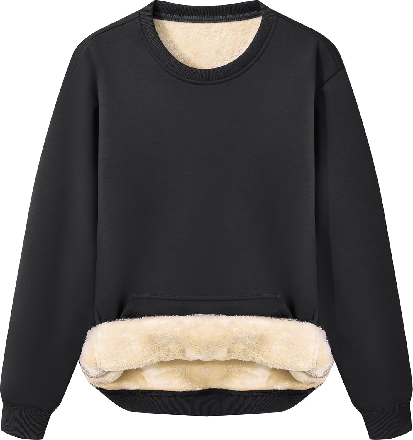 Peakwell Women's Fleece Sherpa Lined Sweatshirts Crewneck Warm Winter Pullover Long Sleeve Tops