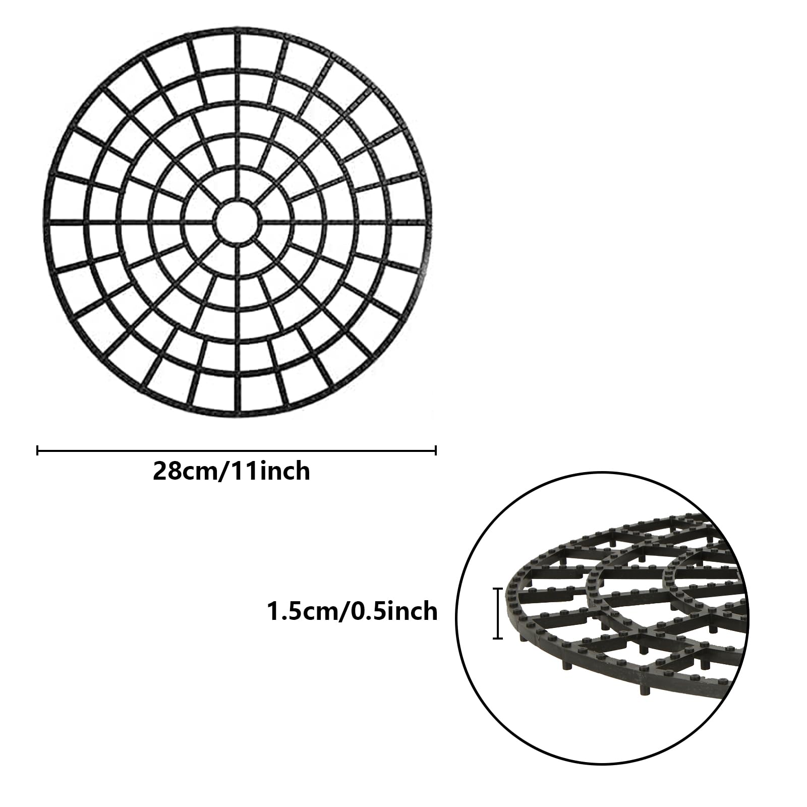 8 Stück Blumentopf-Abdeckungen Aus Kunststoff – 4x 30 Cm & 4x 52 Cm Durchmesser, Zuschneidbar, Mit Haken, Für Innen & Außen