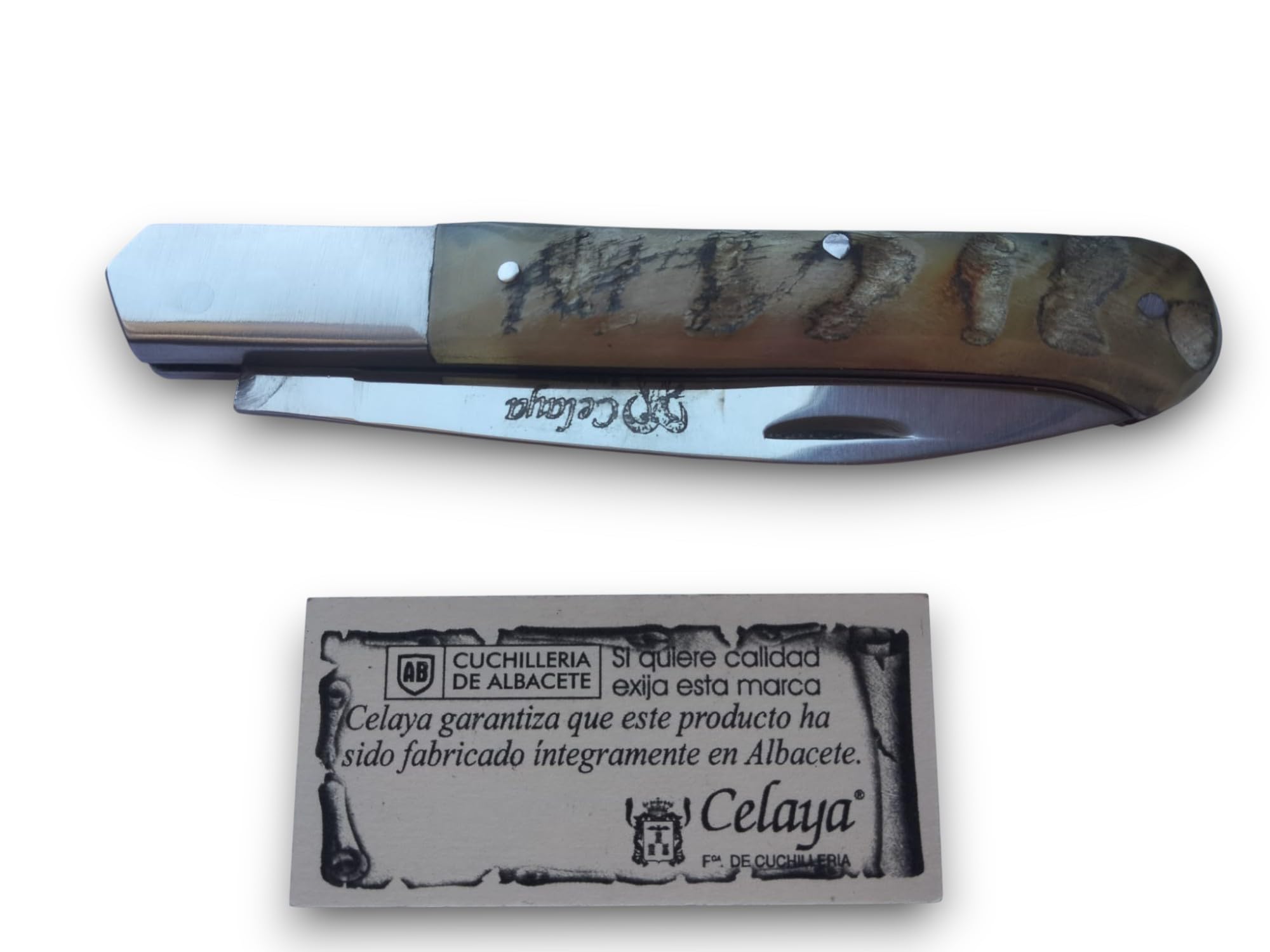 Navaja Celaya Cabritera Acero Inoxidable Asta Carnero Variable 9 cm (Personalización)