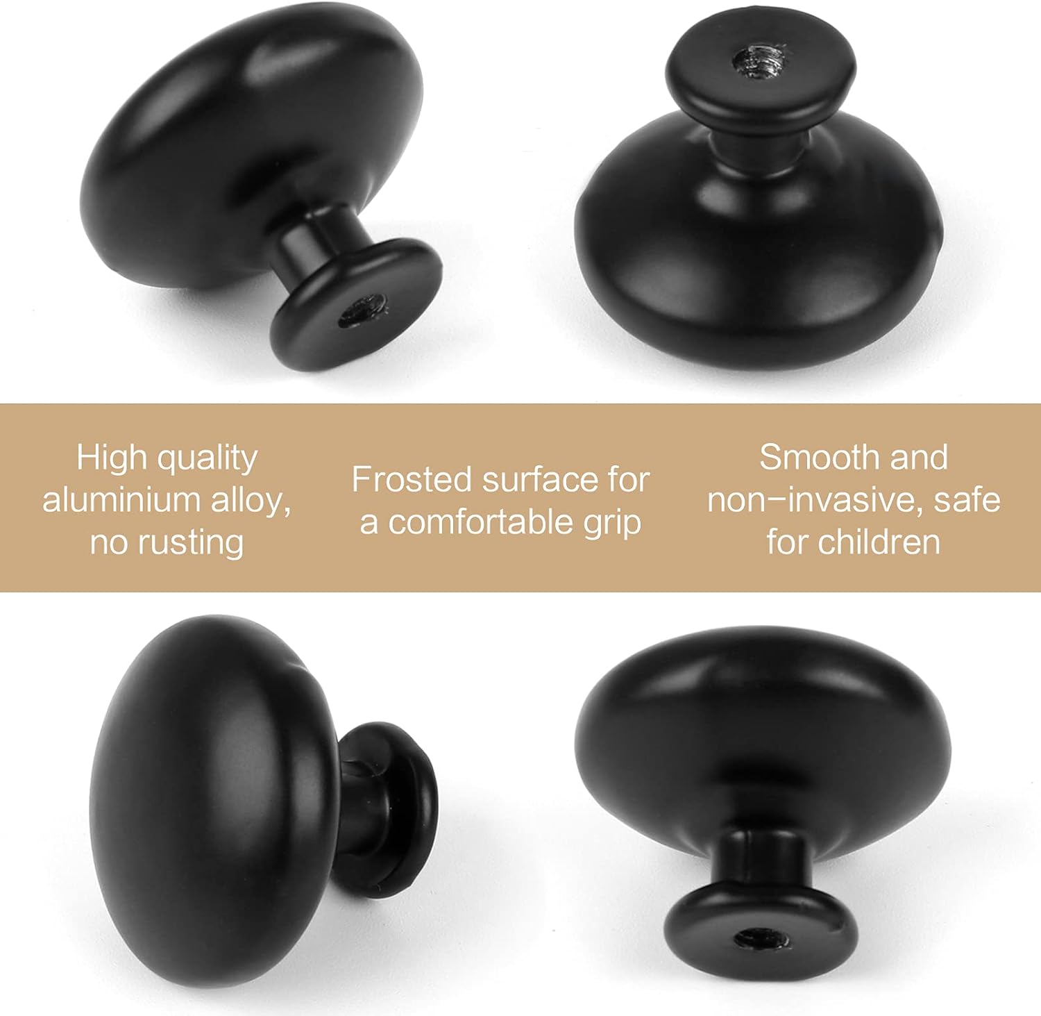 Iyowei 22Pcs Black Cupboard Knobs, 30mm Round Cabinet Knobs - Image 5