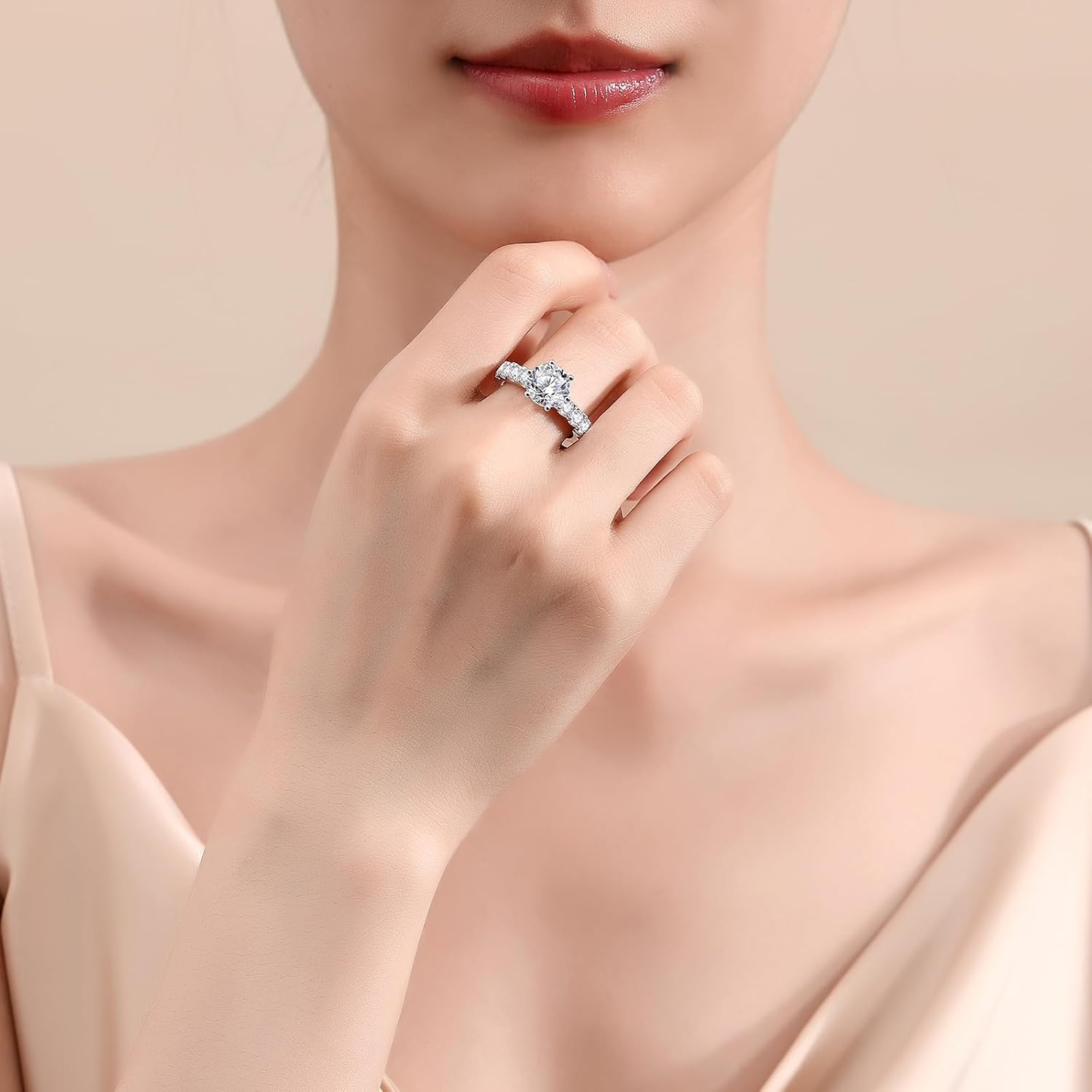 Moissanite Rings for Women Different Cut D Color VVS1 Moissanite Engagement Ring S925 Sterling Silver Ring Promise Wedding Rings for Wedding Anniversary - Image 6