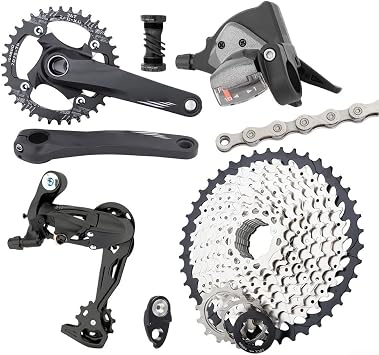 MTB Complete 10-Speed Groupset Hollow Crankset 32T 34T 36T 42T Cassette Wide Gear Range Lightweight Aluminum Precise Shifting Components Compatible with Standard Frames36Tchainring