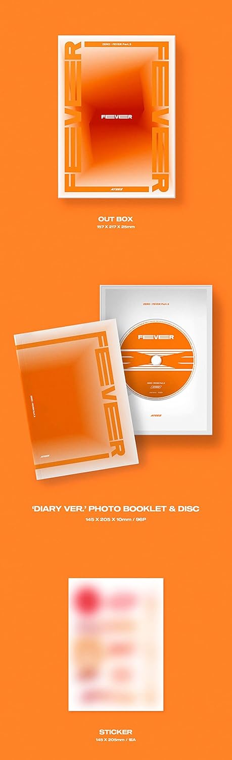 KQ Ent. ATEEZ - ZERO : FEVER Part.3 Album+Extra Photocards Set (A+Dirary+Z ver. SET)