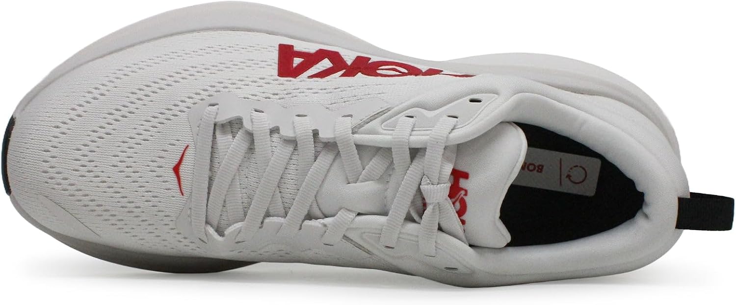 Hoka Men's Bondi 8 White/Vermillion 12.5 Medium
