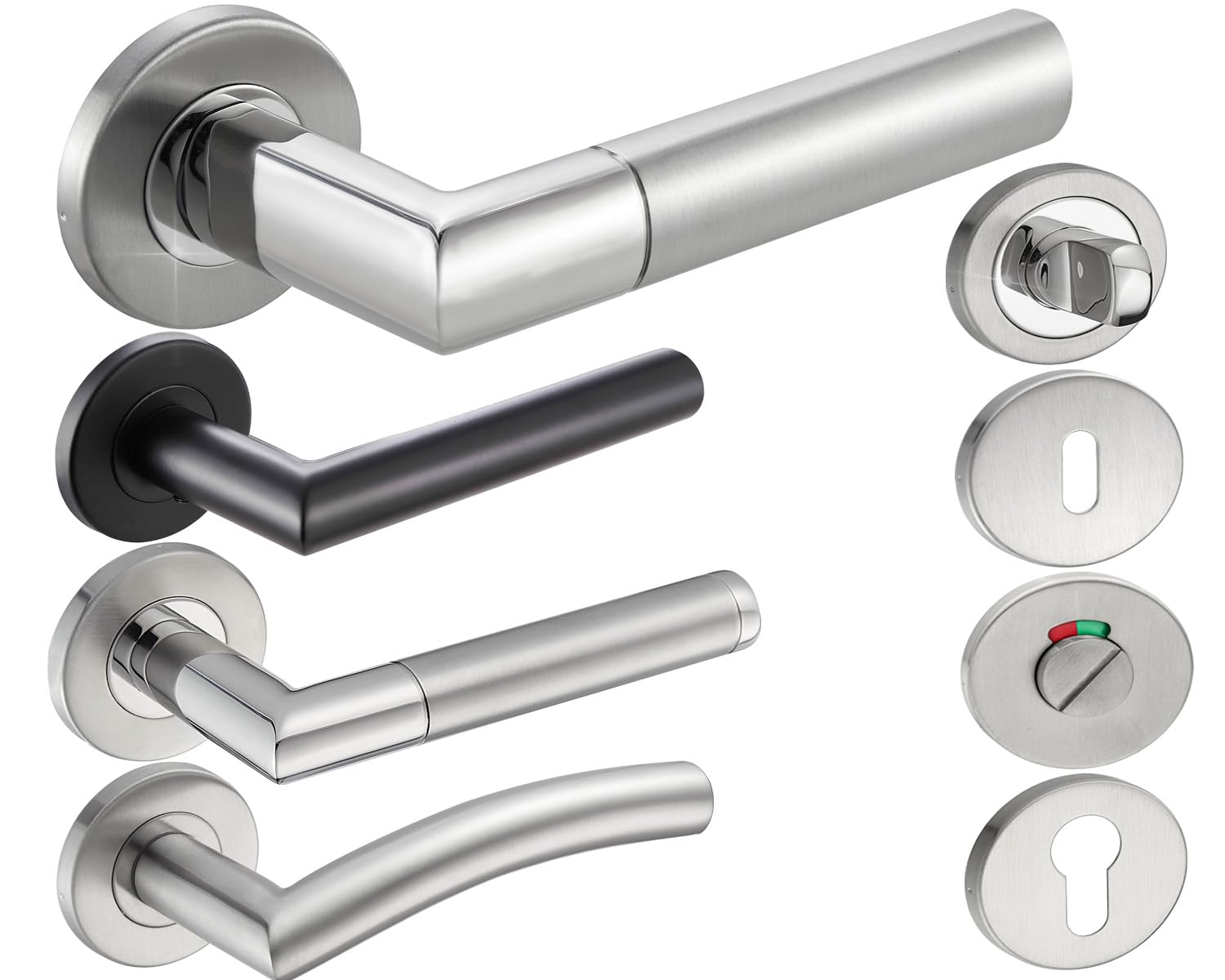 Stahlia door fitting stainless steel handle set ELEN interior doors room door round door handle, Handle Set \"Elen\", WC-BATHROOM