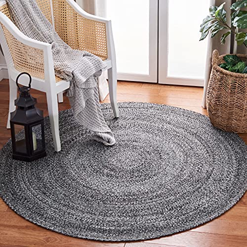 Tapete Redondo 3' Gris/Carbón Safavieh Trenzado miniatura 1
