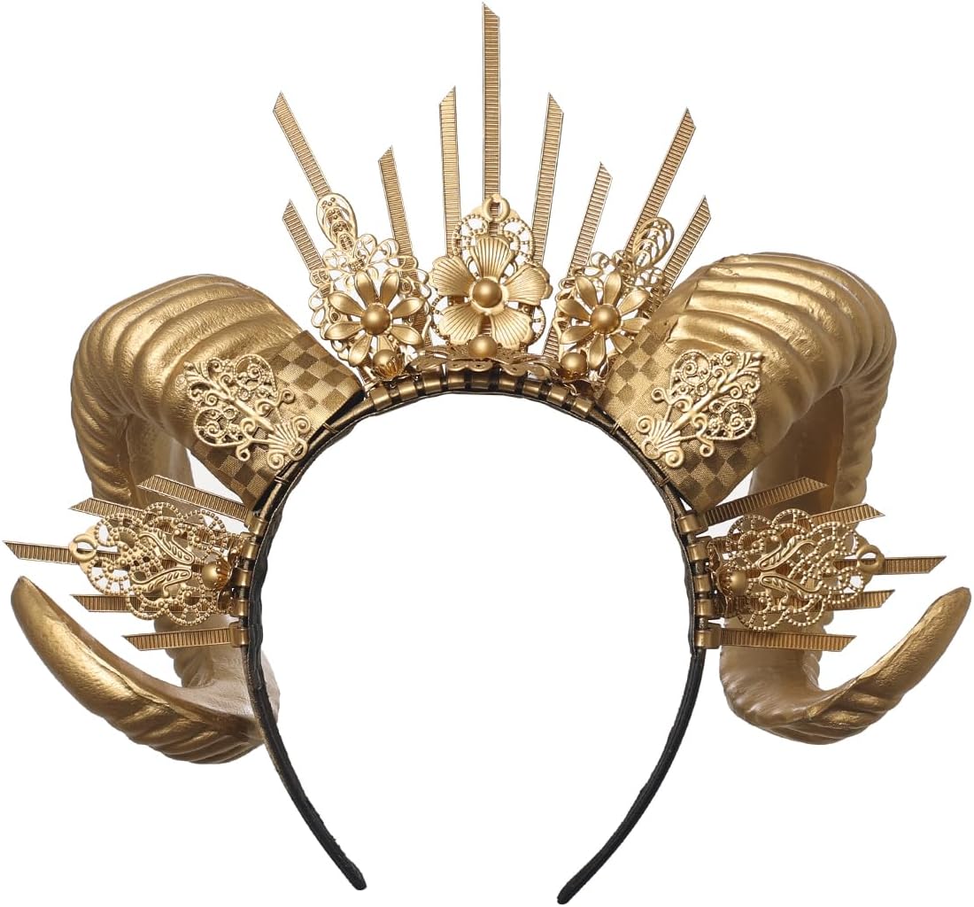 COSDREAMER Women Halo Crown Headband Gold Spiked Zip Tie Halo Crown Sunburst Headband
