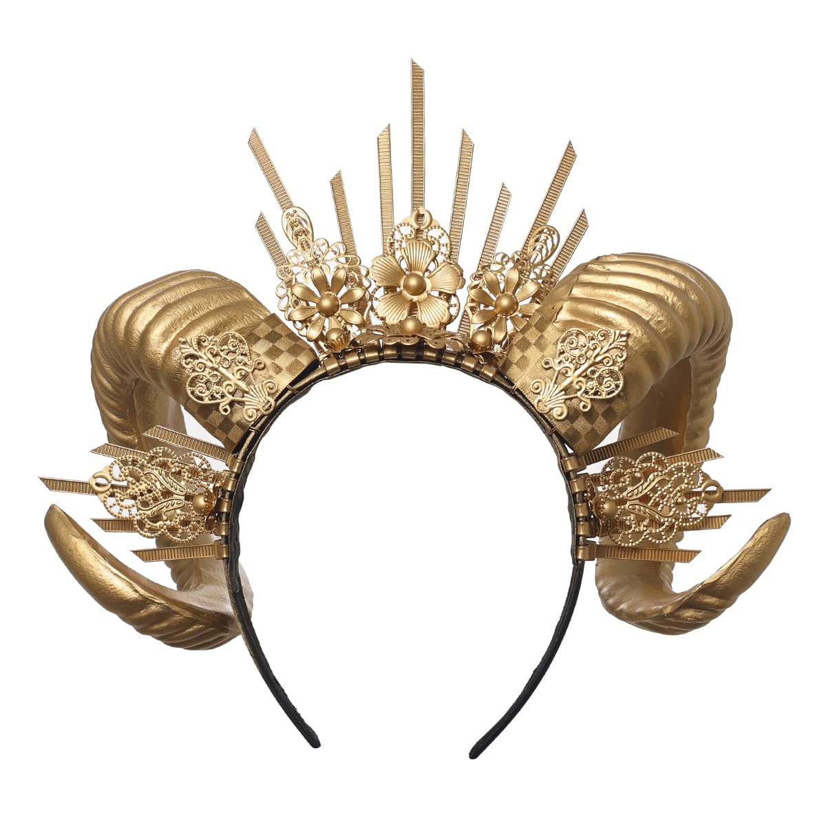 COSDREAMER Women Halo Crown Headband Gold Spiked Zip Tie Halo Crown Sunburst Headband