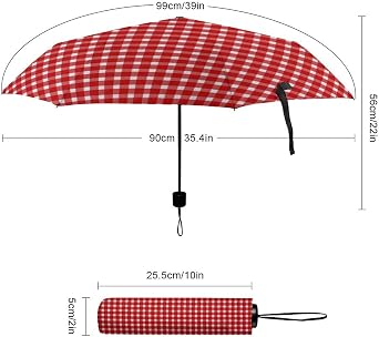 Dyale Royal Stewart Tartan Rotated Large Size Sun And Rain Blocking Triple Fold Umbrella