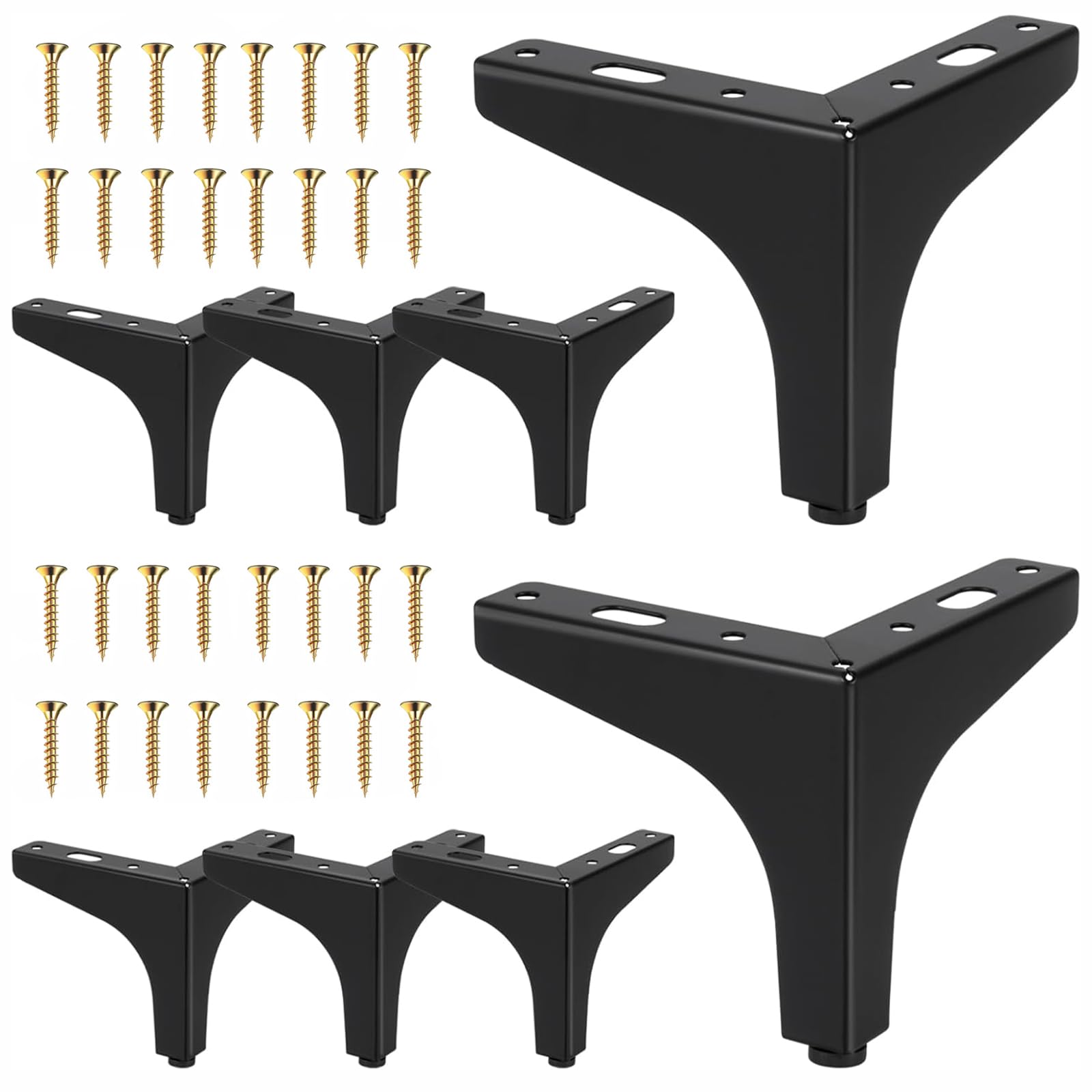 LSRVNM 8 Pcs 10cm Metal Furniture Legs, Modern Style Furniture Sofa Legs, DIY Replacement Furniture Feet