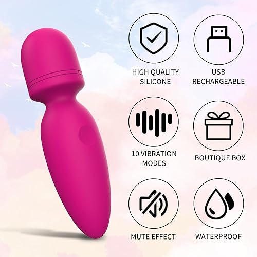 Miniatura 5 de Mini herramientas de masajeador, pequeño masajeador de mano inalámbrico impermeable con 10 modos de vibración, masajeador personal de mano para