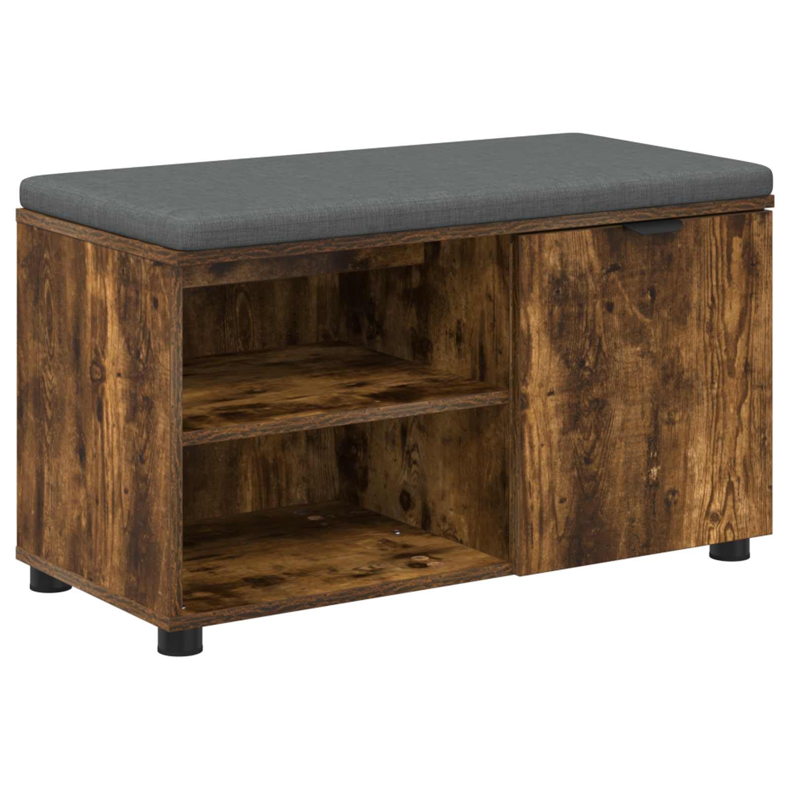Banc porte-manteau avec rangement chêne fumé petit banc meuble chaussures