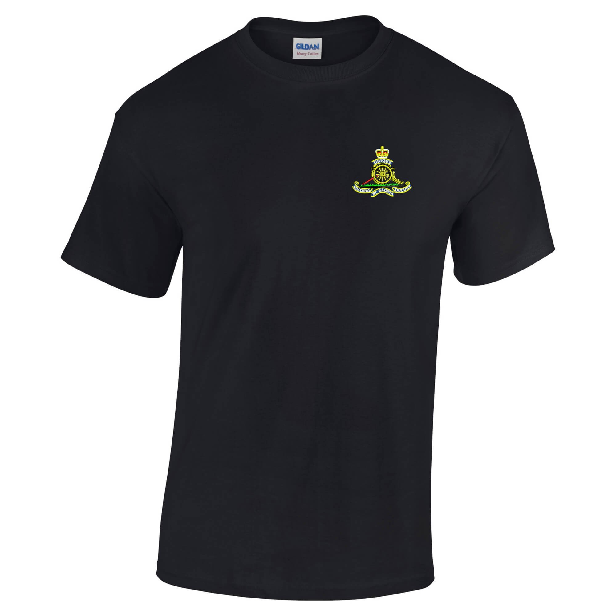 Pineapple Joe's Men's Black Royal Regit Of Artillery Embroidered T-Shirt - Large