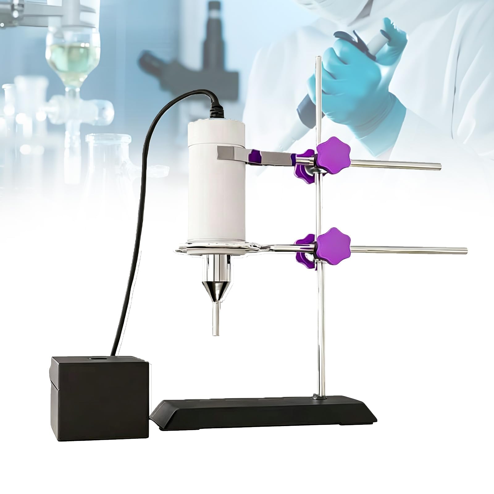 Mezclador de laboratorio homogeneizador ultrasónico, procesador sonicador portátil con sonda de 8 mm, soporte de altura ajustable para emulsión de micromuestras, 40 kHz