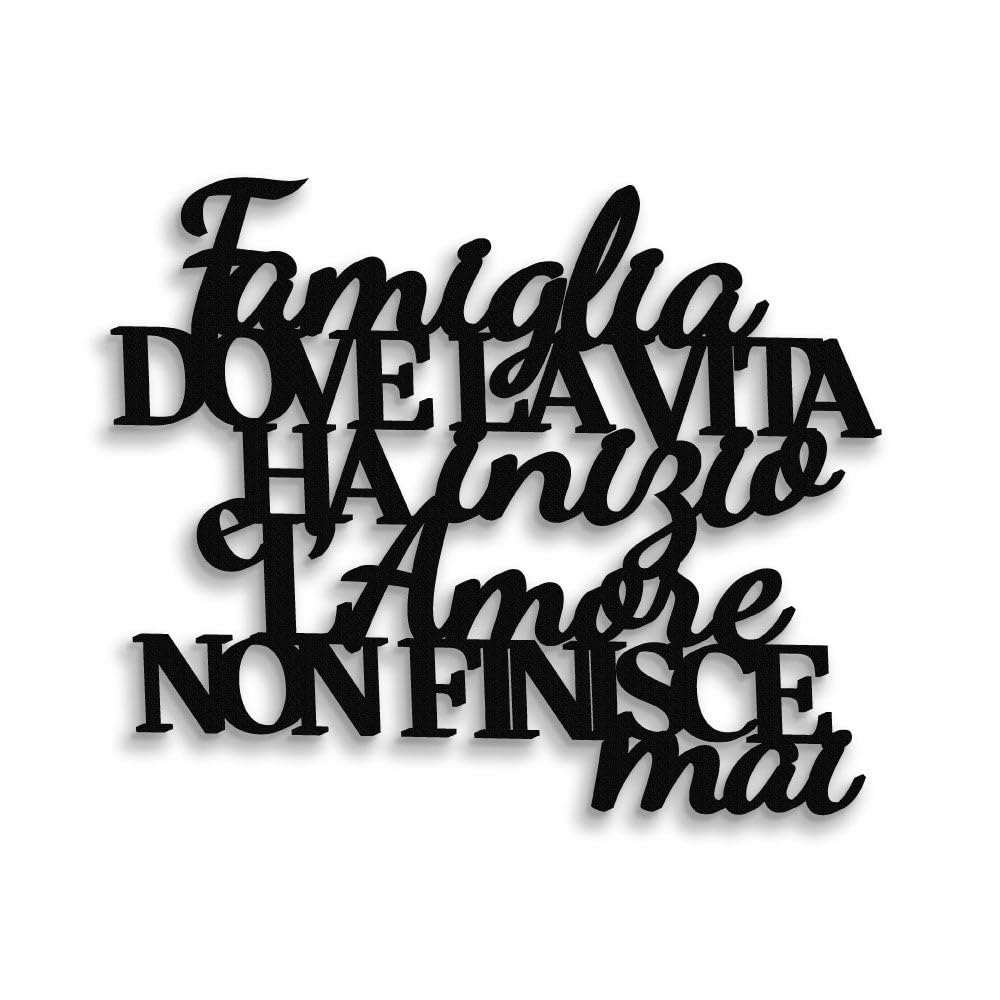 Scritta in Legno Frase da Appendere Parete, Targa e Cartello in Legno Decorazione per la Casa Arredo, Frase da Appendere in Legno Amore Casa