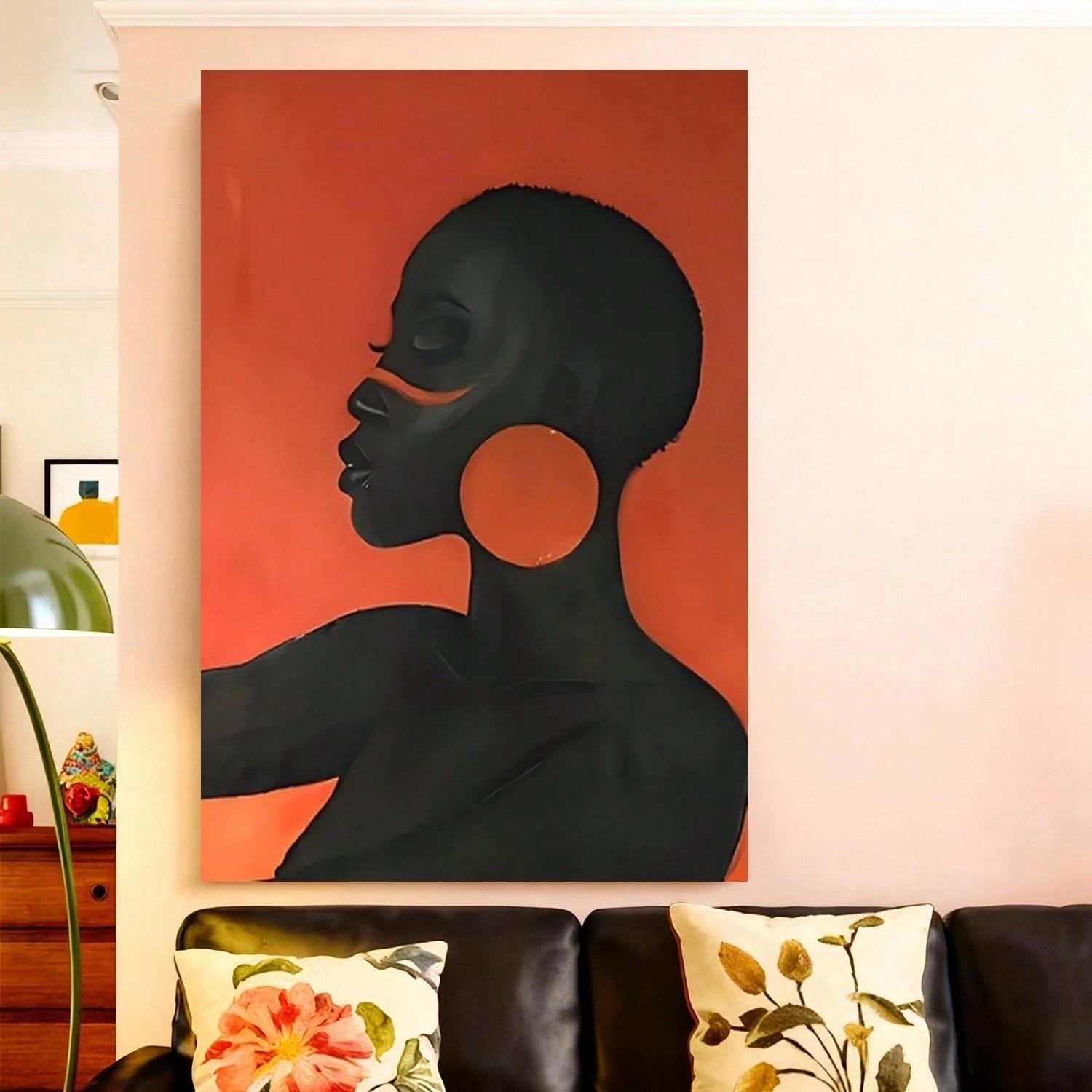 SPXLUCAU Mid Century Abstract Unique Style Canvas Wall Art, for Living Room(35x45cm/No frame)