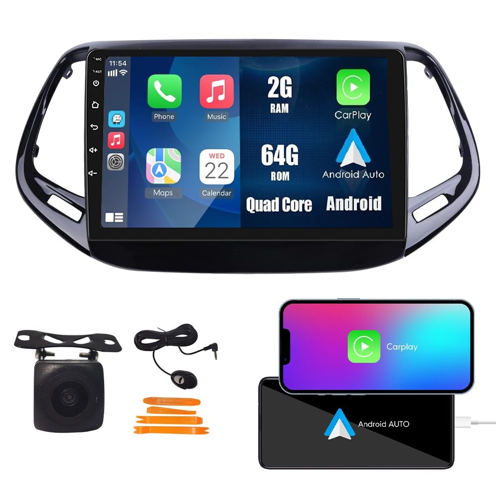 Wostoke Car CarPlay Android Auto Navigation Stereo GPS Radio Reverse Camera Display 10