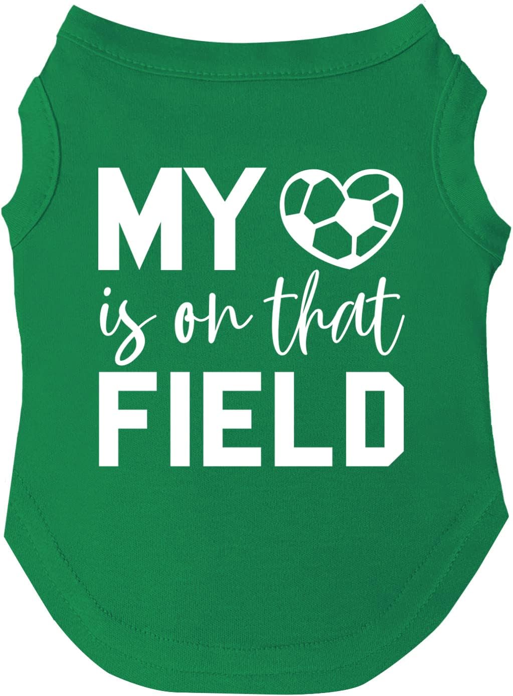 My Heart is On That Field Soccer Dog Tee Shirt | Sleeveless | Sizes for Puppies, Toys and Large Breeds (Royal Blue, 4X-Large 1046)