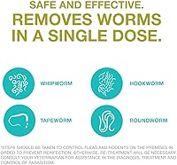 Vista 3 de Elanco Desparasitador cuádruple masticable para perros pequeños, 2-25 libras, 4 tabletas masticables, blanco