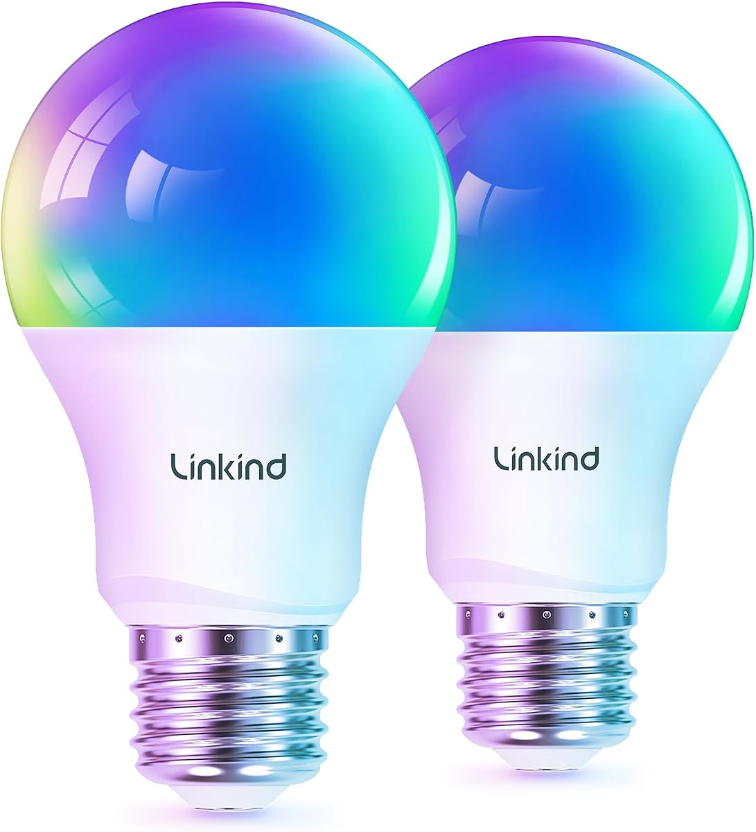 Matter Smart Light Bulbs, Work with Apple Home, Alexa, Siri, Google | Matter-enabled Direct Connect, LED Color Changing Light Bulbs, Mood Lighting, Music Sync, A19 E26 60W 800LM 2.4G WiFi, 2 Pack