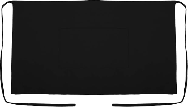 UBICON Xtra Wide Cotton Half Apron, Black, 5 Pack