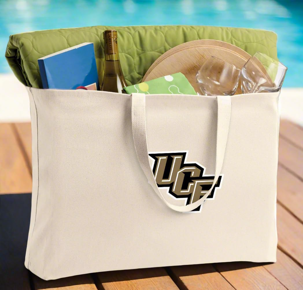 Broad Bay JUMBO University of Central Florida Tote Bag or Large Canvas UCF Shopping Bag
