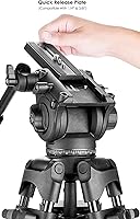 Vista 3 de Trípode profesional de aluminio de 72" para Panasonic HC-X1 (cabeza fluida)