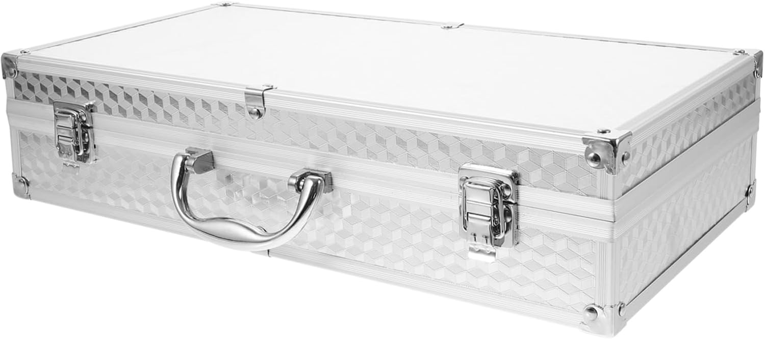 DECHOUS Handheld Microphone Storage Box Aluminum Case for 2 Mics Mic Case for Electronics