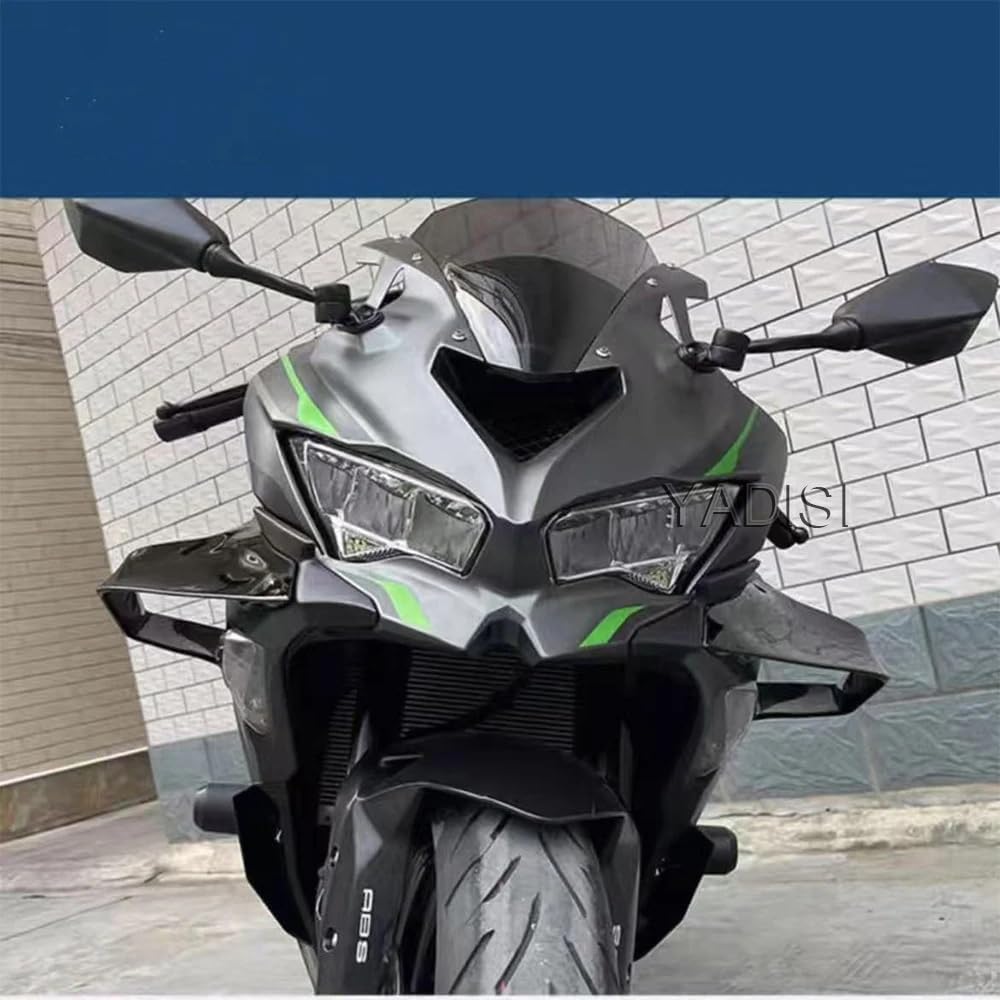 Motorcycle Side Wind Fin Motorcycle Side Spoiler Front Fairing Aerodynamic Winglets ABS Spoiler for ZX25R /SE ZX4R ZX4RR 2021 2022 2023 2024 (Carbon Paint)