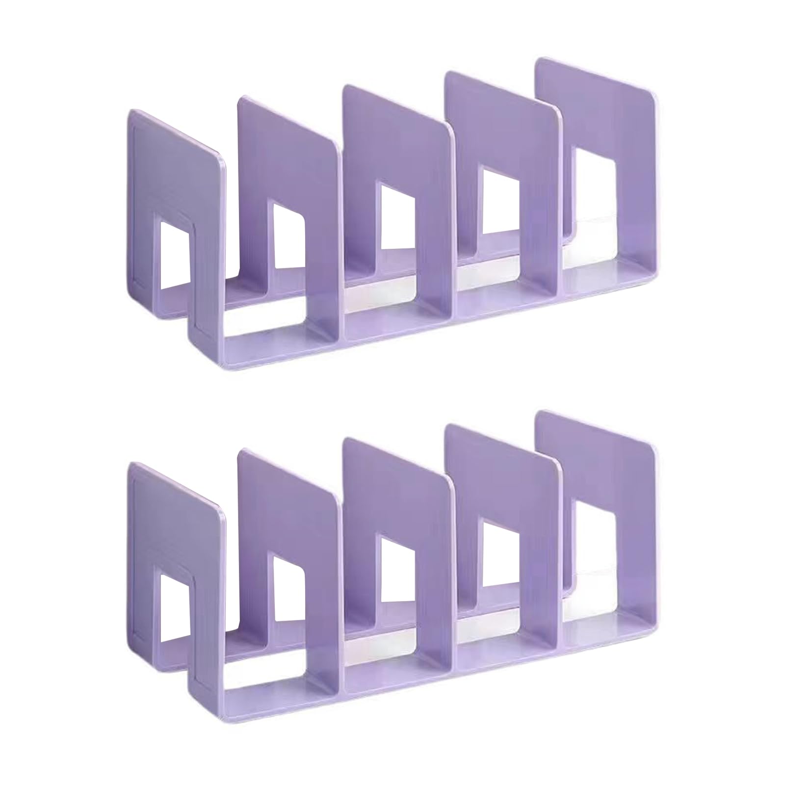 Zhousensen 2PCS Acrylic File Organizer for Desk, Desktop Document/Mail Organizer, 4 Compartments Plastics Invisible Bookshelf Floating (12.5" x 5.7" x