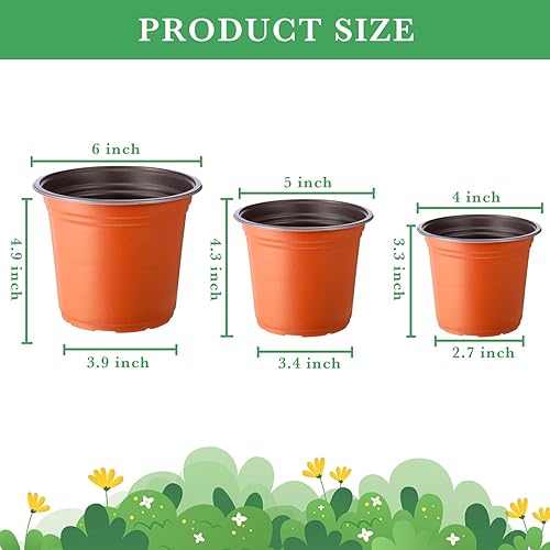 Miniatura 2 de Hushee 1500 macetas de plástico de 4 pulgadas, macetas de inicio de semillas, macetas con agujeros de drenaje, macetas de plástico para plantar