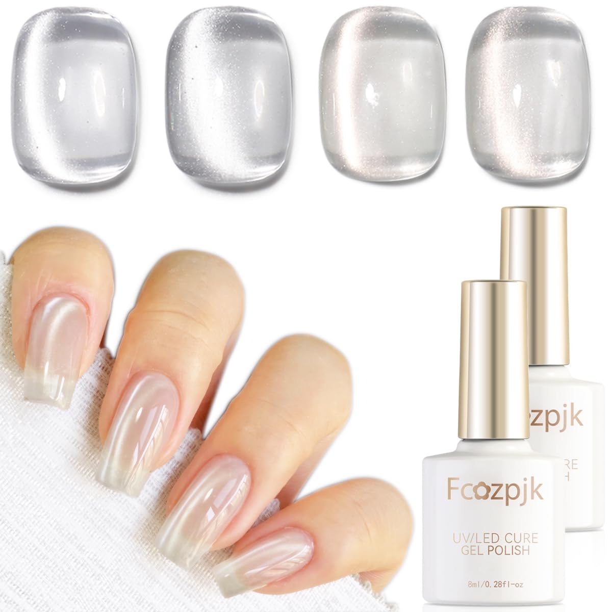 Fcozpjk Cat Eye Gel Nail Polish - Holographic & Sheer