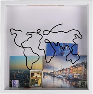 Adventure Memories Shadow Box,Travel Exploration Memory Box with Slots for Tickets,Adventure Archive Shadowbox Frame for S...