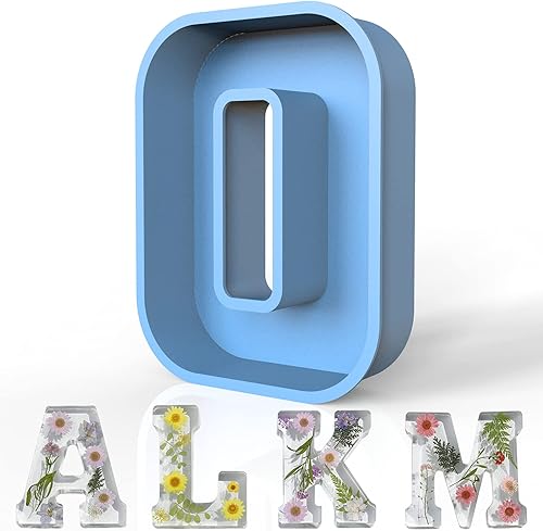 Molde de resina, moldes de silicona 3D de letra O grande para fundición de resina epoxi, moldes del alfabeto de silicona para resina para arte,