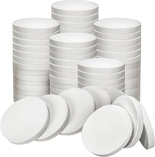 MotBach 100 Pack White Round Makeup Sponges - Soft Foam Pads for Foundation, Powder, Wet & Dry Use, All Skin Types