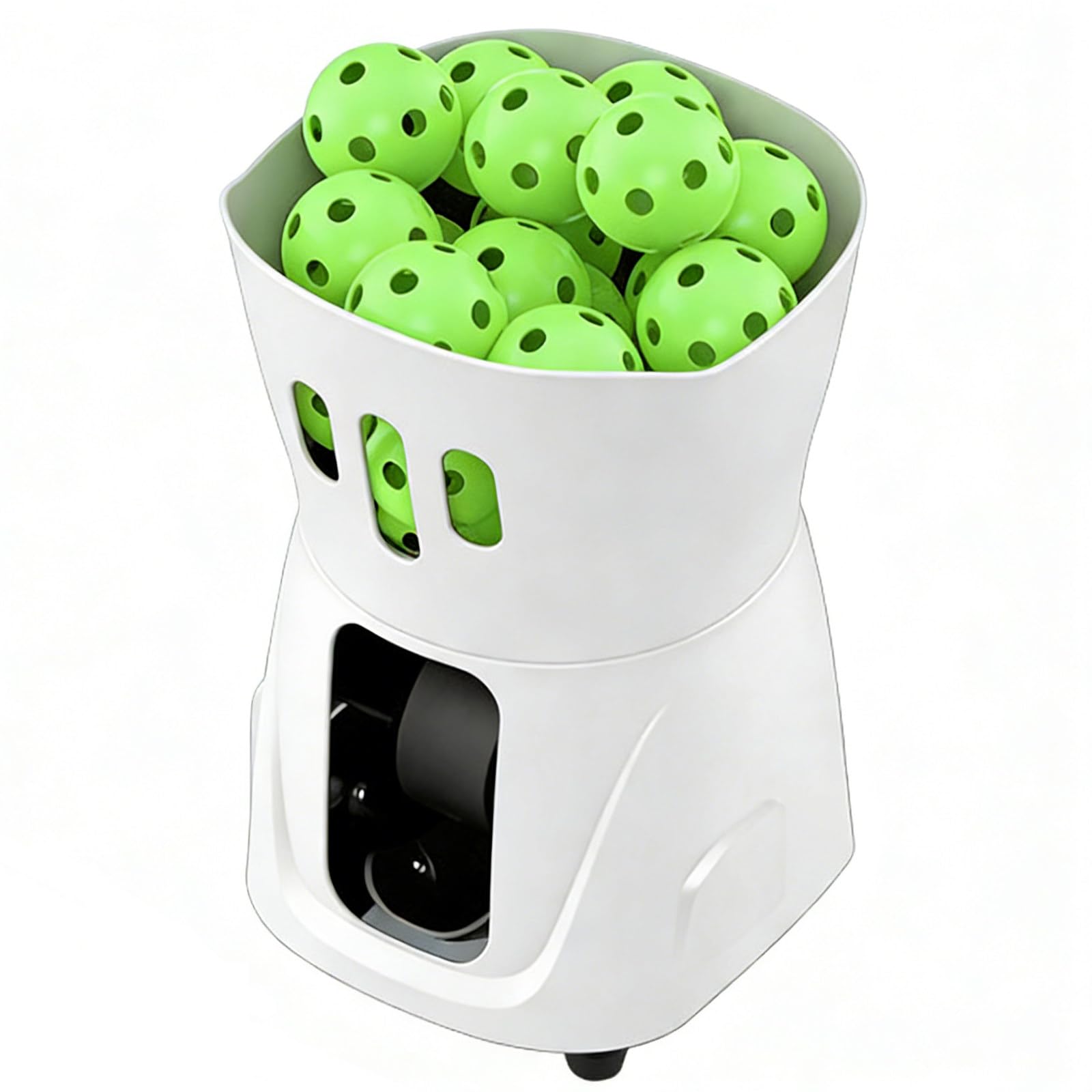 Máquina de Pelotas de Tenis Presurizador Pelotas Padel 65 Pelotas Capacidad 8-60km/h Velocidad Duración Estable de la Batería para Entrenamiento Multi-Escena Al Aire Libre/En Tienda White