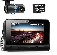 (8 Megapixels Front and Rear STARVIS2 + 128 GB Card Included) 70 mai Dash Cam 4K A810S Drive Recorder, Equipped with Front and Rear HDR, F1.7 Ultra Wide Angle, Super Strong Night Vision, 3 inch LCD Screen, GPS, ADAS Safe Driving Assistance, AI Motion Dete