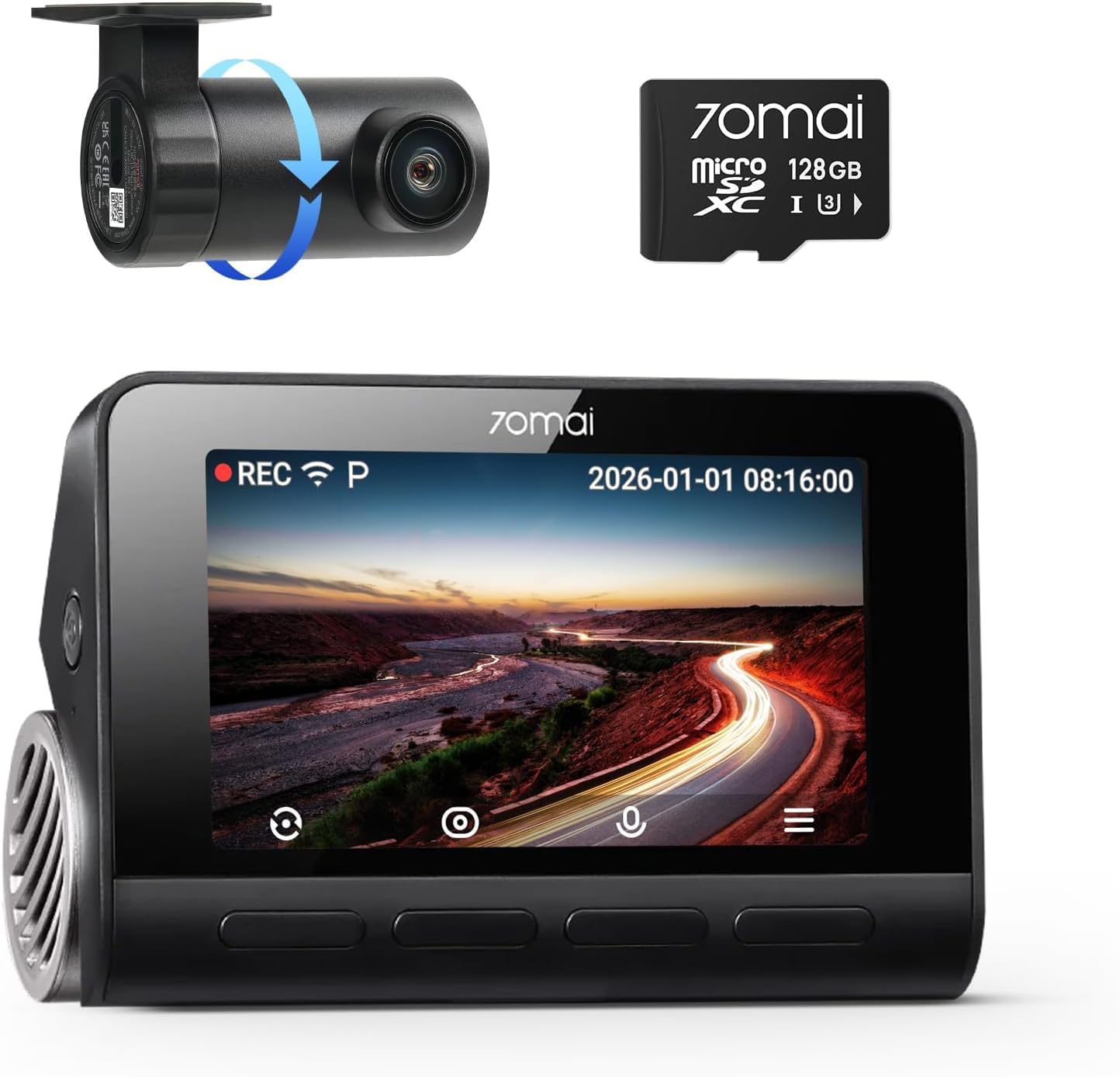 Amazon.co.jp: 70mai Dash Cam 4K A810S前後 128GB & UP03駐車監視
