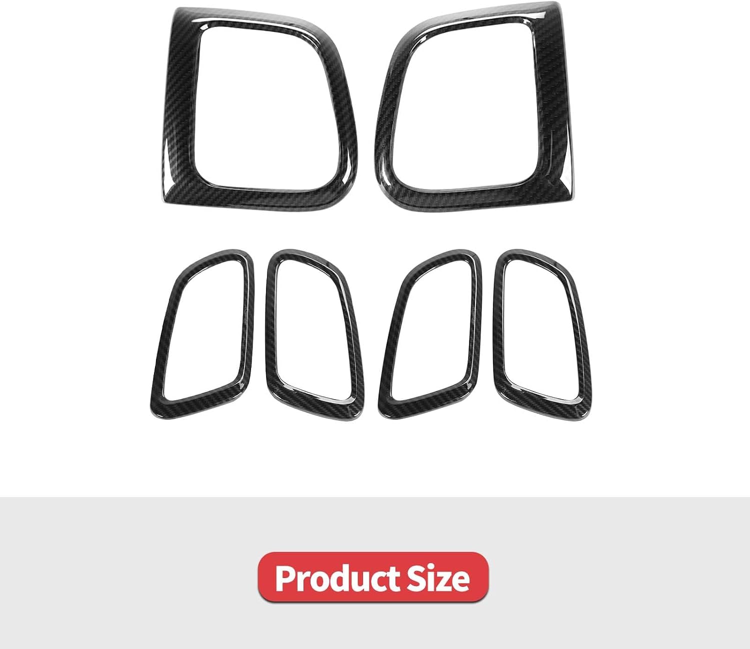 Jimen Fit for Jeep Grand Cherokee 2011-2020, 6PCS Center Console Dash Side AC Vent Cover & Inner Door Handle Bowl Trim Frame