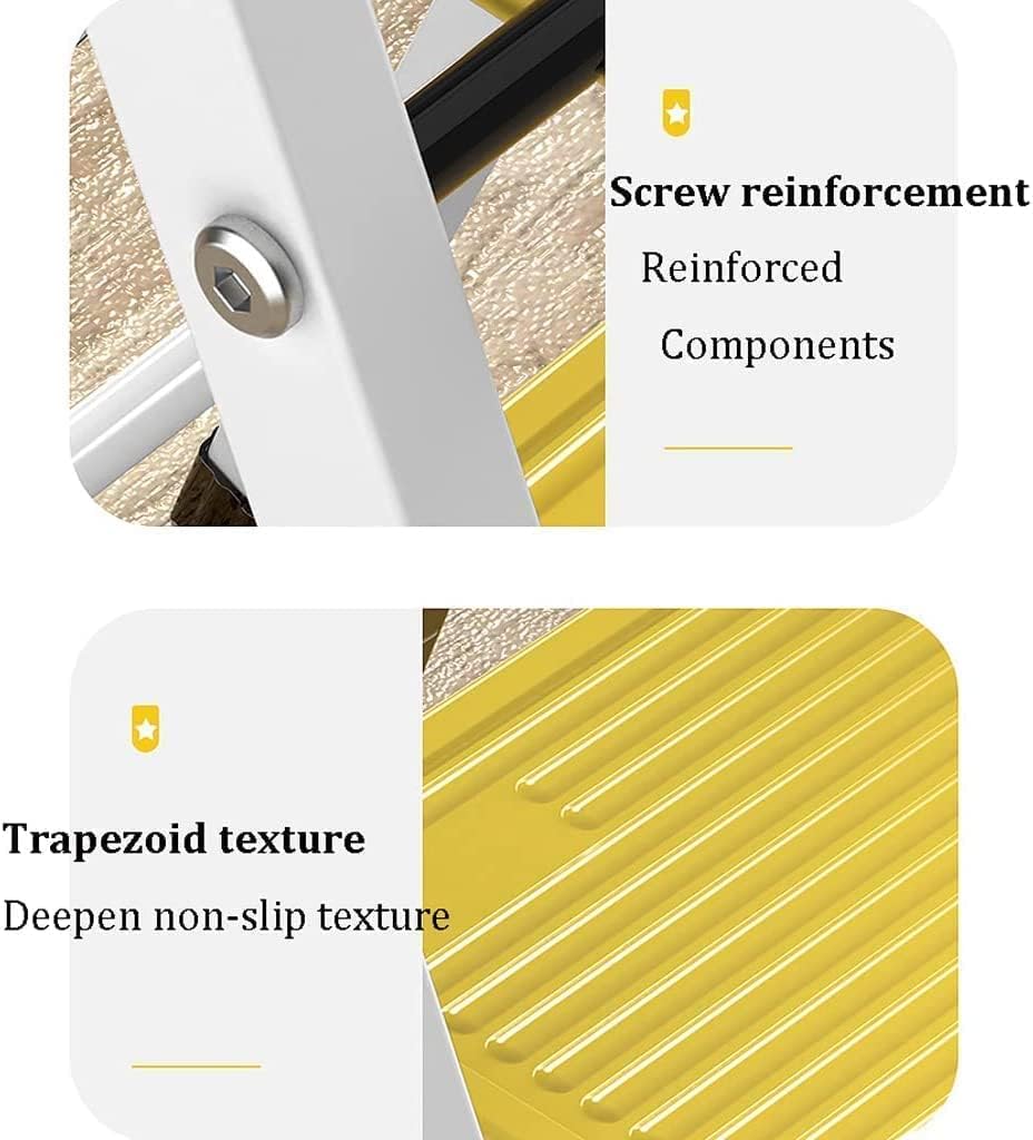 Step Ladder Small and Compact Ladders Wide Pedal Folding Ladder Step Ladders 330lb That Do Not Take Up Space Folding Ladder Telescopic Ladder(Color:Yellow,Size:2 Step Ladder)