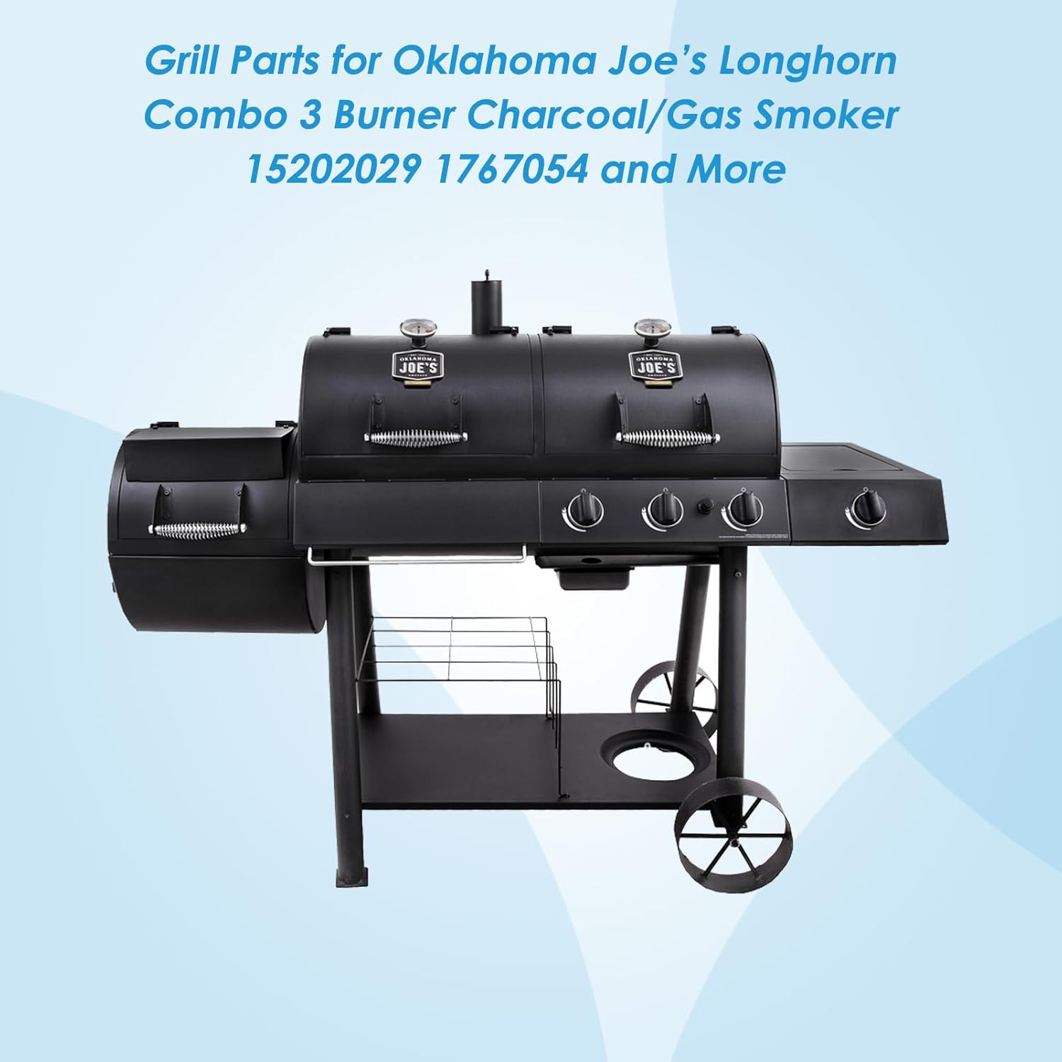 Grill Parts for Oklahoma Joe's Longhorn Combo Charcoal/Gas Smoker Grill 3 Burner 15202029 16202046 18202083 14201767 Grill Replacement Parts for Oklahoma Joes Grill Accessories