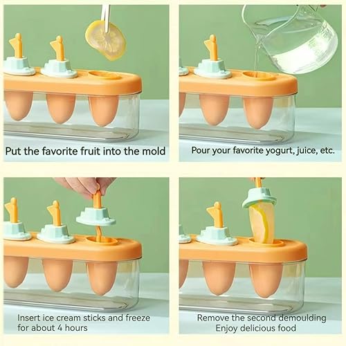 Miniatura 6 de Juego de moldes para helados familiares para hacer helados, accesorios de cocina congelados, fácil liberación, leche materna saludable, de grado