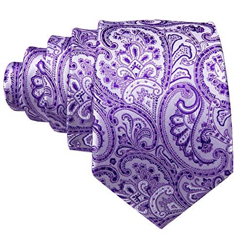Image of Barry.Wang Paisley Tie Fashion Set Hanky Cufflinks Neckties for Men Woven Silk